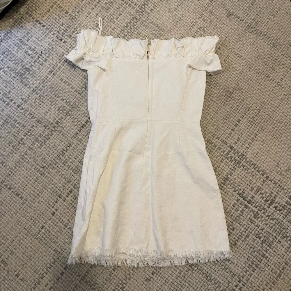 Rebecca Taylor Fringed Off-The-Shoulder Dress - Picture 5 of 6